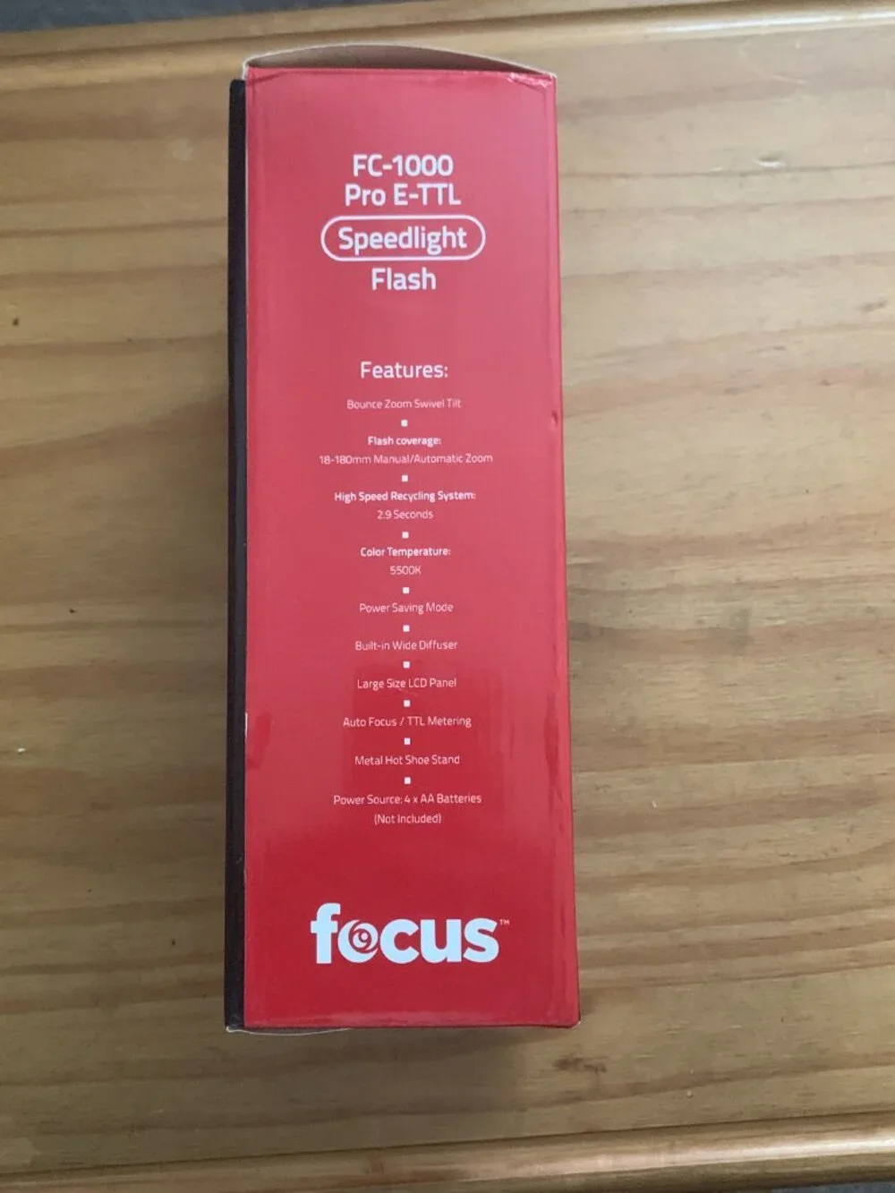 Focus FC-1000 Pro E-TTL Speedlight Flash for Canon DSLR Camera 18-180mm Boxed